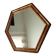 Miroir vintage hexagonale bohème chic en bois doré