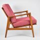Original scandinavian armchair Stefan, restored, 1960s icon, pink