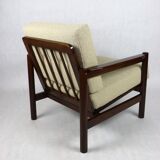 Beige boucle vintage armchair, 1970s