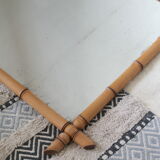 Vintage light bamboo mirror 107 x 79 cm