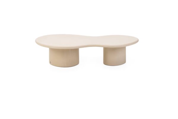 Table basse sculpturale en plâtre fait main personnalisable, forme organique, O150