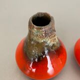 Set of 3 Original 1970 Ceramic Studio Pottery Vase by Roth Ceramics, Germany