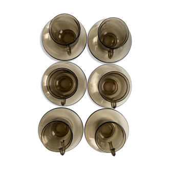 Arcoroc smoked glass cups