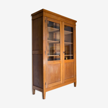 Glazed school cupboard from the 50s, 60s