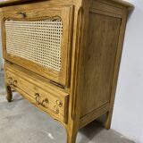 Storage unit, wooden and cane sideboard