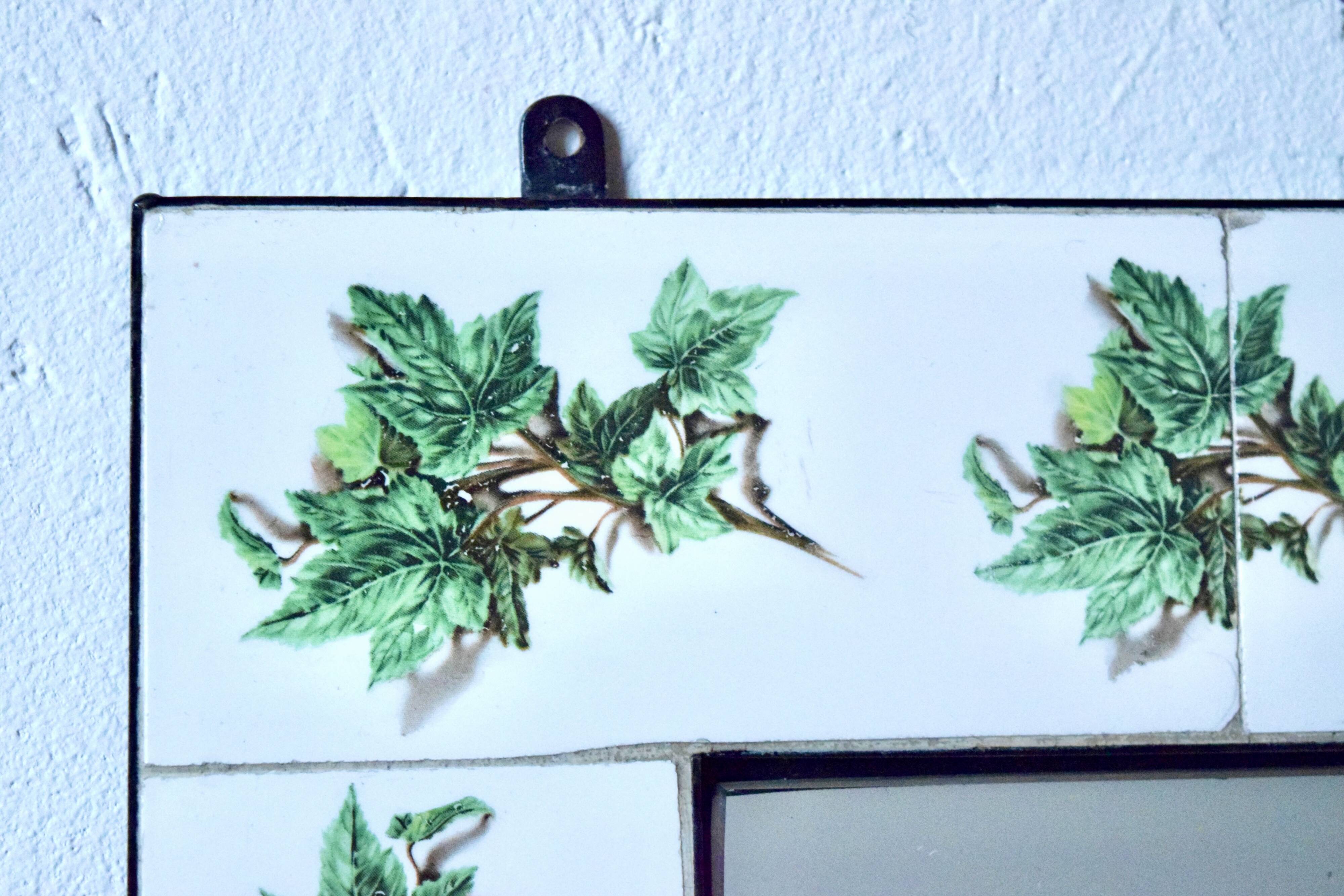 Vintage ceramic wall mirror