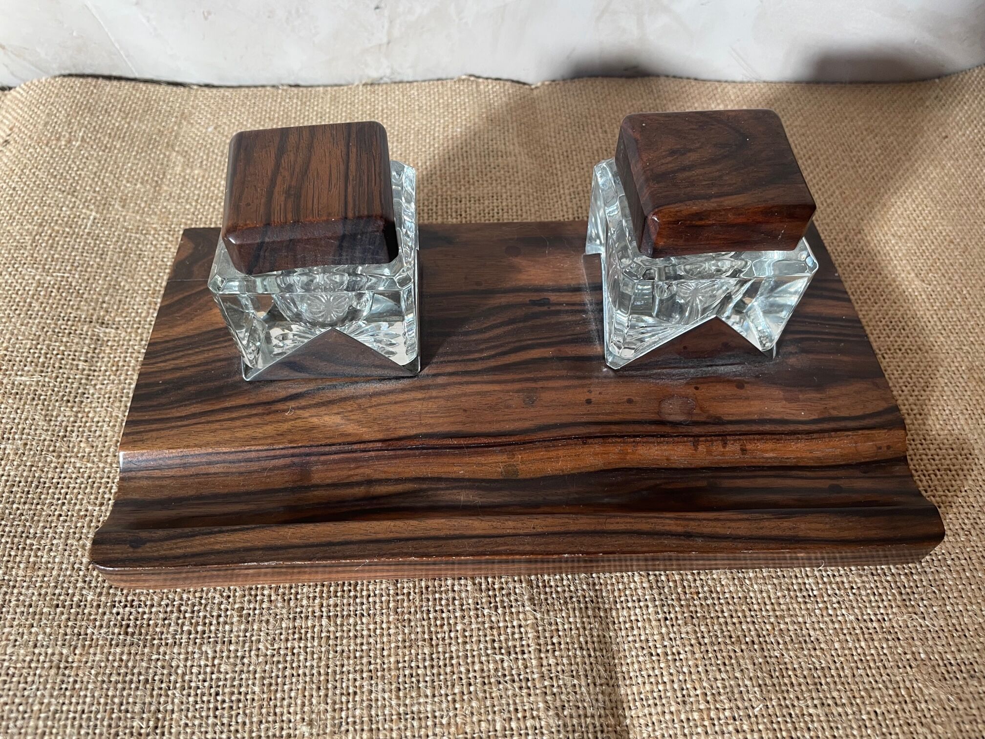 Rosewood inkwell