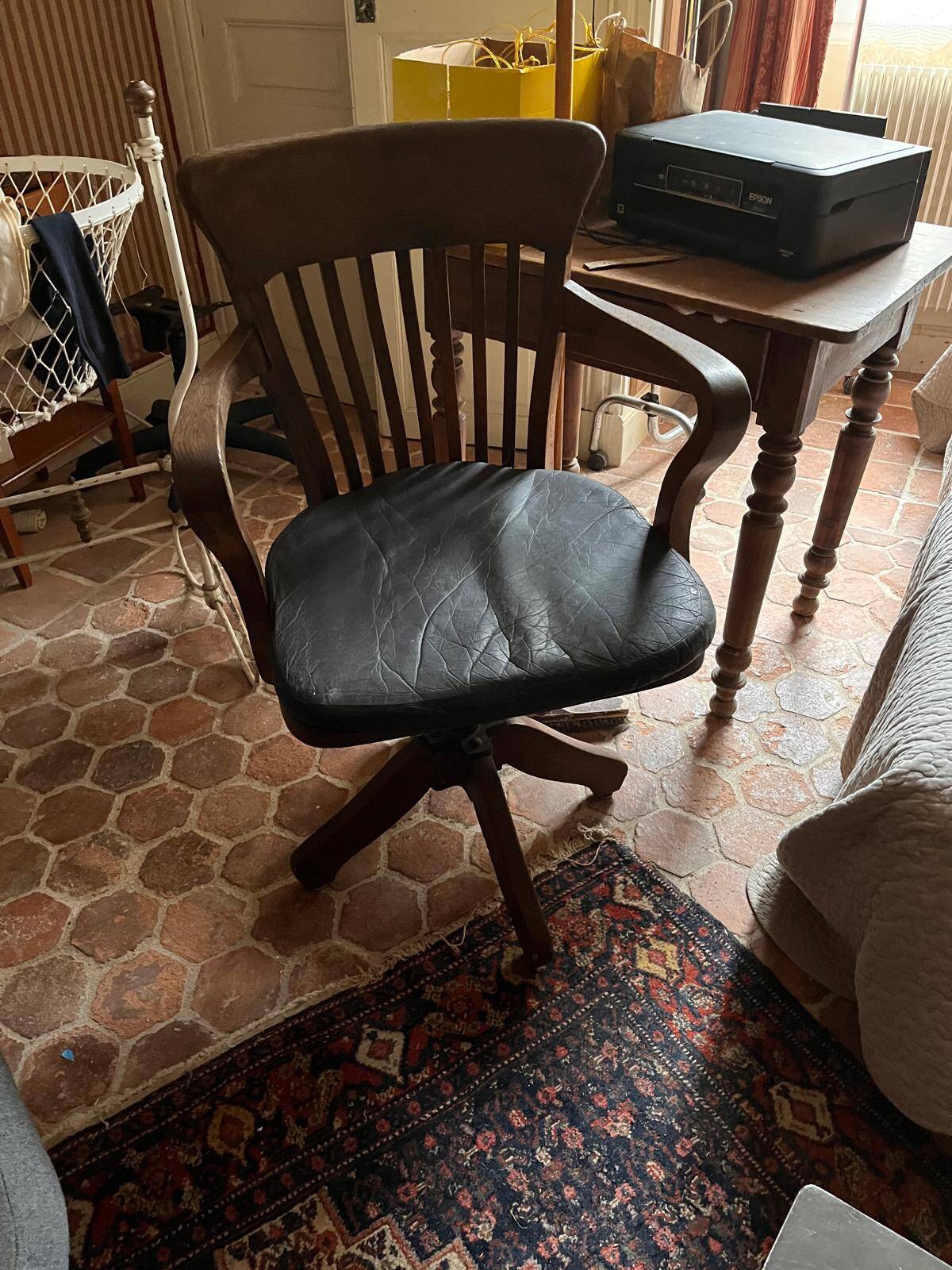 Classic vintage swivel office armchair (1950s–1970s)