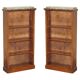 Pair of Regency Period Miniature Bookcases in Hardwood, Brass and Marble