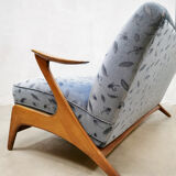 Danish vintage design Z shape sofa Kurt Østervig ‘floating armrests’