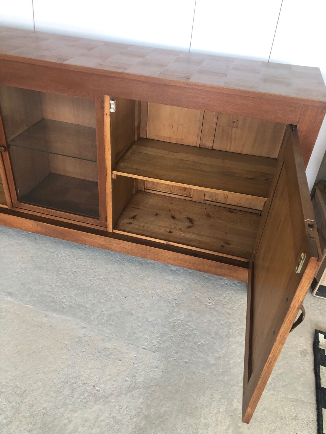 Art deco sideboard with checkered doors and top