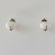 Pair of vintage wall sconces, brass and opaline, France, 1970.