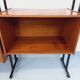 Vintage Italian double modular bookshelf in teak and metal.