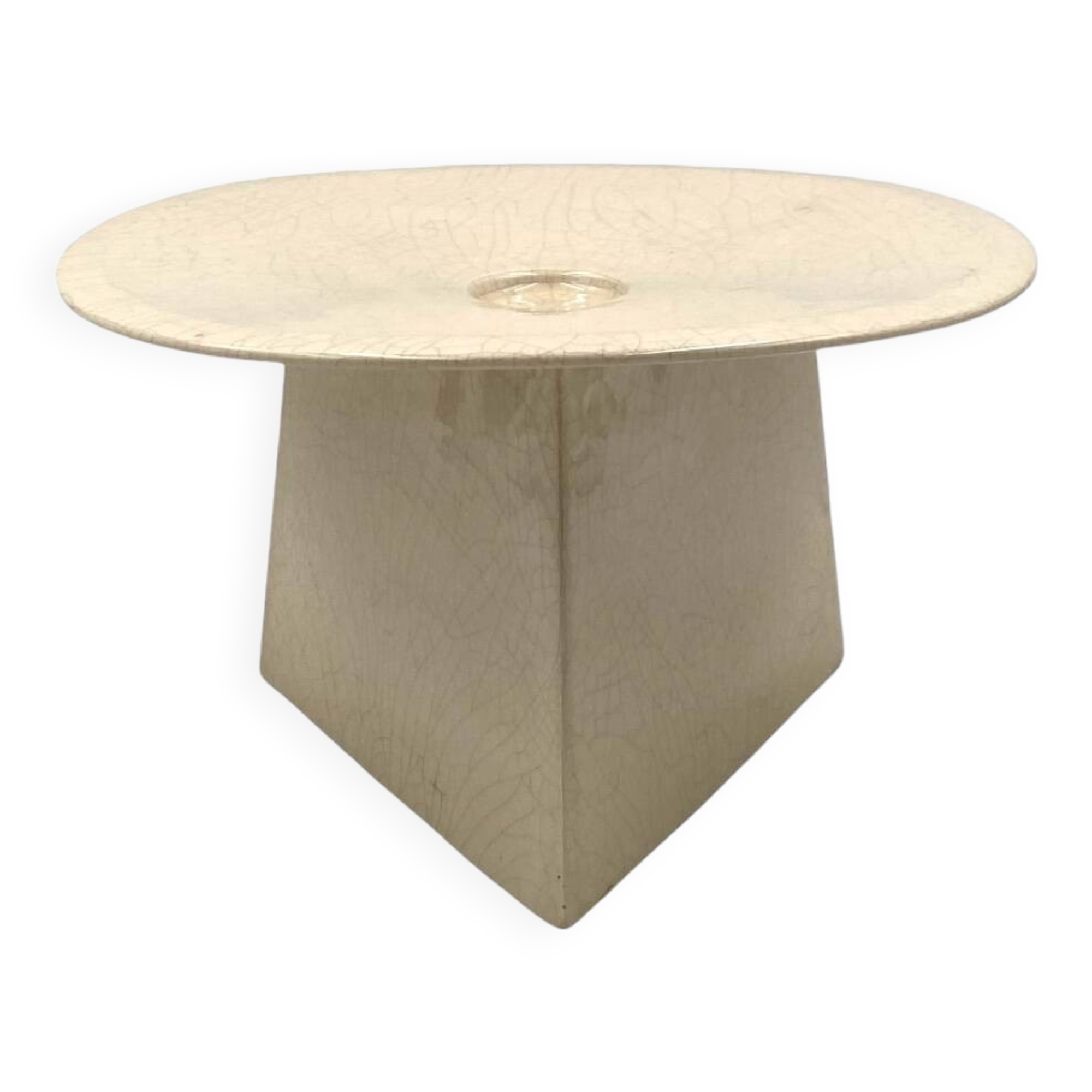 White craquele ceramic vide poche, leDuc France 1970s