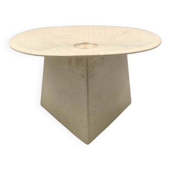 White craquele ceramic vide poche, leDuc France 1970s