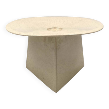 Vide poche en céramique craquelée blanche, leDuc France années 1970