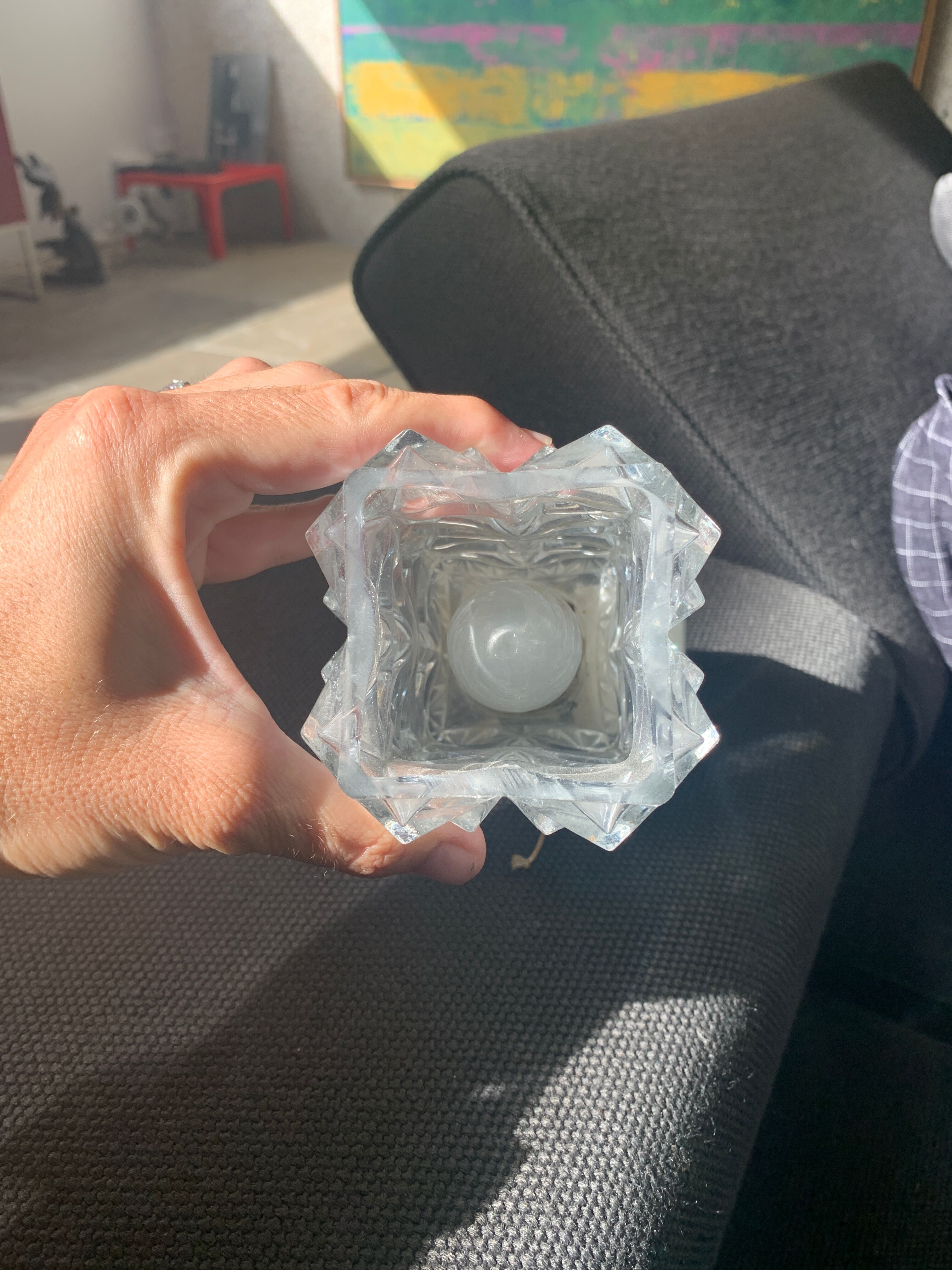 Wall lamp in glass and brass 60s