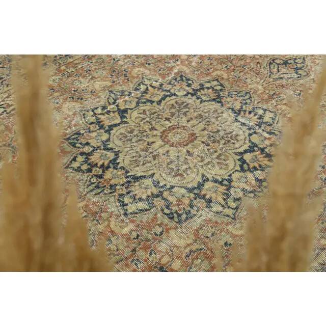 Tapis vintage turc Oushak fait main en laine et coton, années 1970