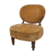 Fauteuil chauffeuse Napoléon III velours vieil or