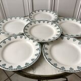 lot of 6 flat plates Saint-Amand blue flowers model "Nancy" years 30-40