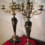 candelabra 19th gilded bronze and marble candlestick 60x32 cm