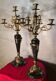 candelabre 19eme chandelier bronze doré et marbre 60x32 cm