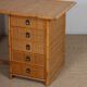 Vintage wicker, bamboo and brass desk by Dal Vera, 1970s