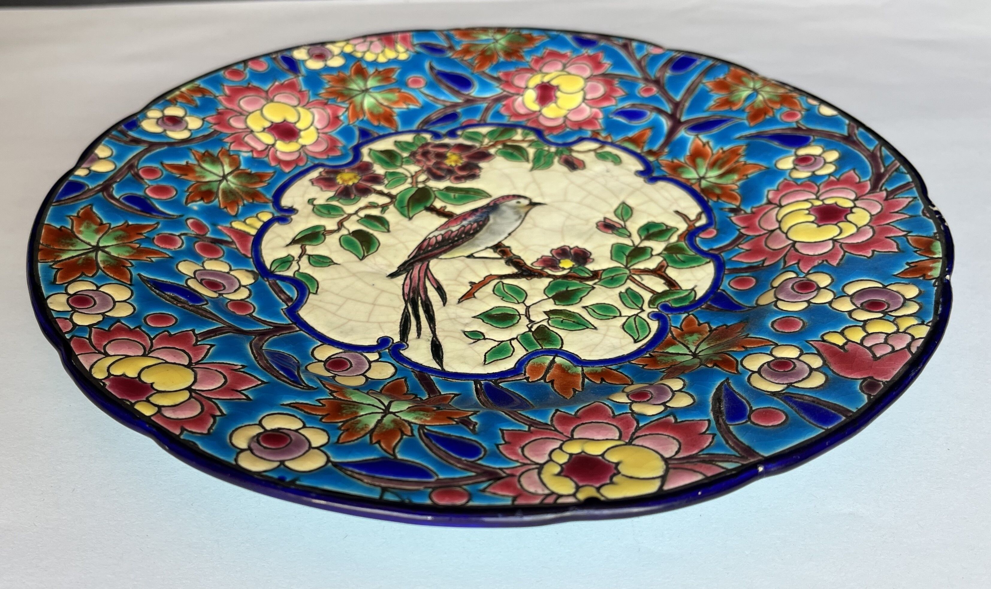 Plate in Longwy enamels