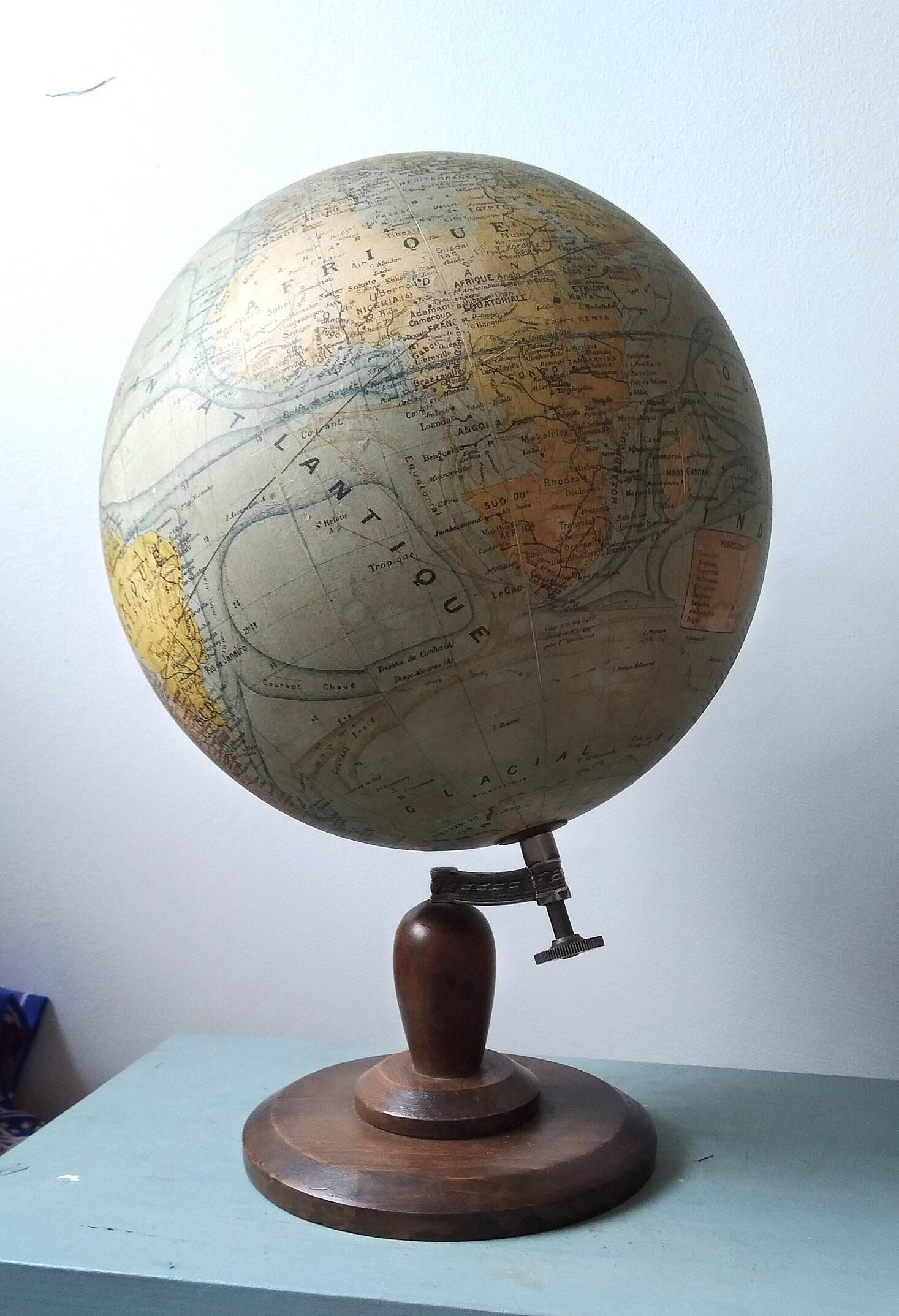 Terrestrial globe Forest Girard and barrere early 20th century