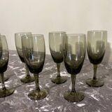 Small smoked glass flutes