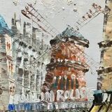 The Moulin Rouge seen from Boulevard Clichy Oil on canvas signed Burnett