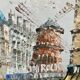 The Moulin Rouge seen from Boulevard Clichy Oil on canvas signed Burnett