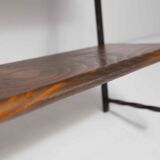 Wall shelf string 1960 3 solid wood tops black and brown