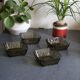 4 coupelles vintage Verre fumé