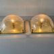 Pair of wall lights or flush mounts in plexiglass by Leola, 1970s, Germany.