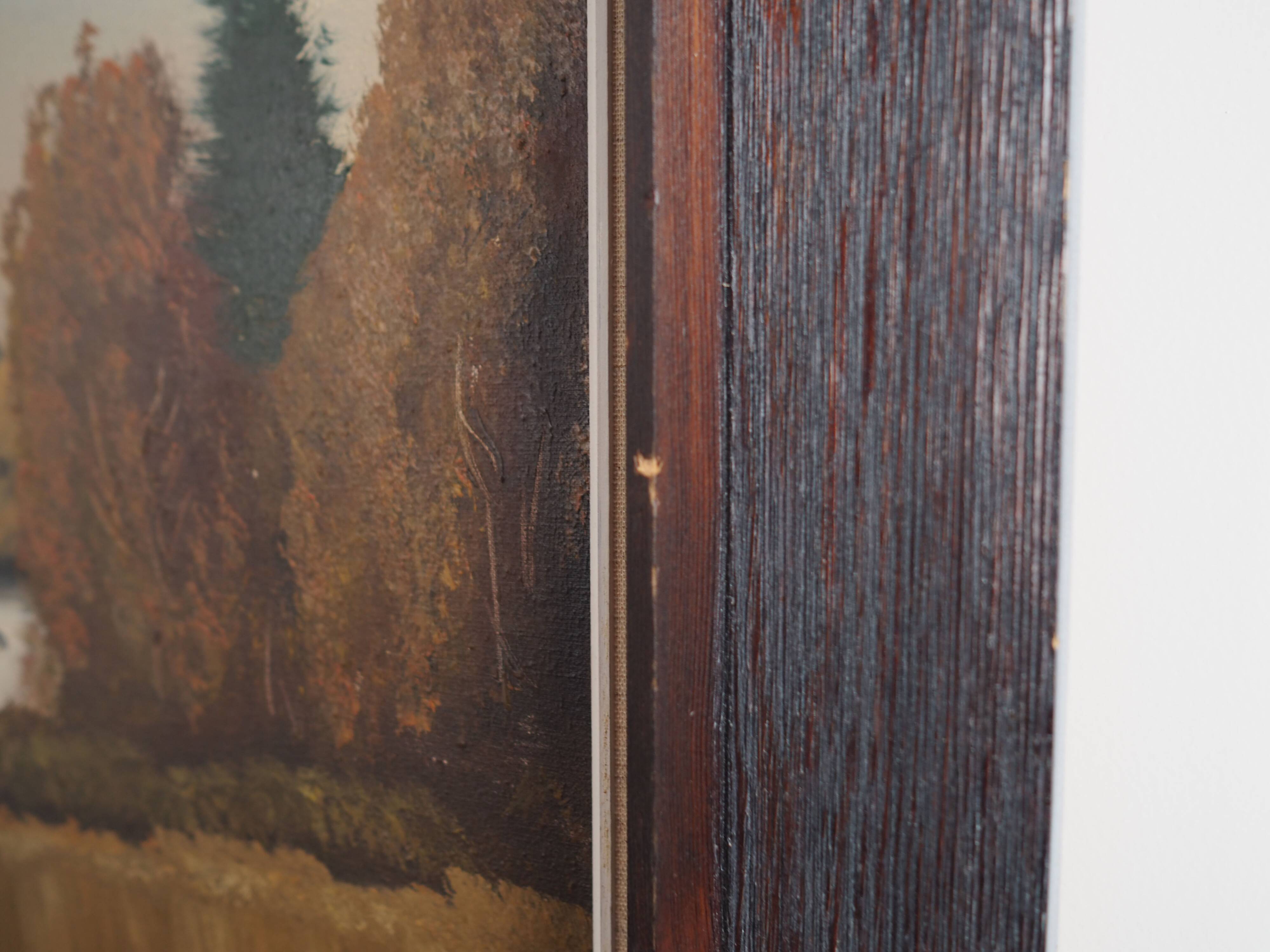 Painting „The Farmhouse on the Side”, Scandinavian design, 1970s