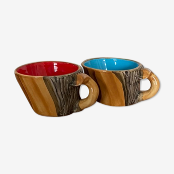 Tasses de petit déjeuner Vallauris années 60