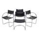 1970s Set of Four Chrome and Leather Tubular Chairs, Czechoslovakia