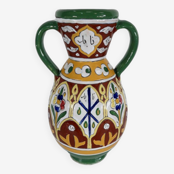 Polychrome vase in glazed earthenware, Nabeul – 1920