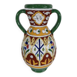 Vase Polychrome en Faïence émaillée,