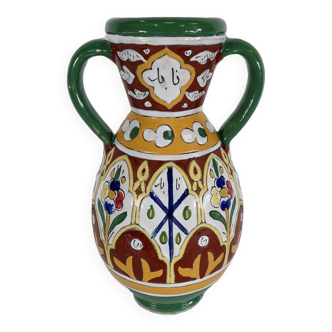Polychrome vase in glazed earthenware, Nabeul – 1920