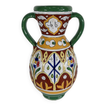 Polychrome vase in glazed earthenware, Nabeul – 1920