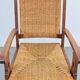 Modern Dutch Brutalist Armchair in Rush and Oak, 1950s