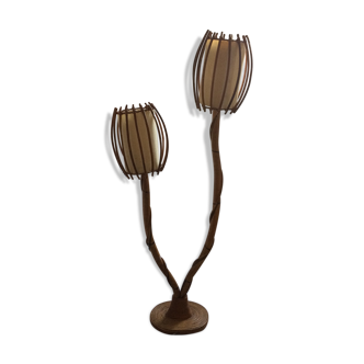 Lampadaire  en rotin 1950