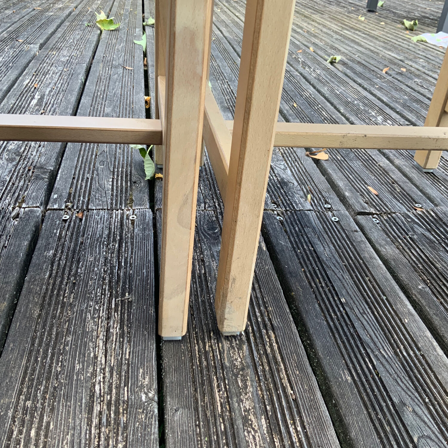 Solid beech chairs André Sornay