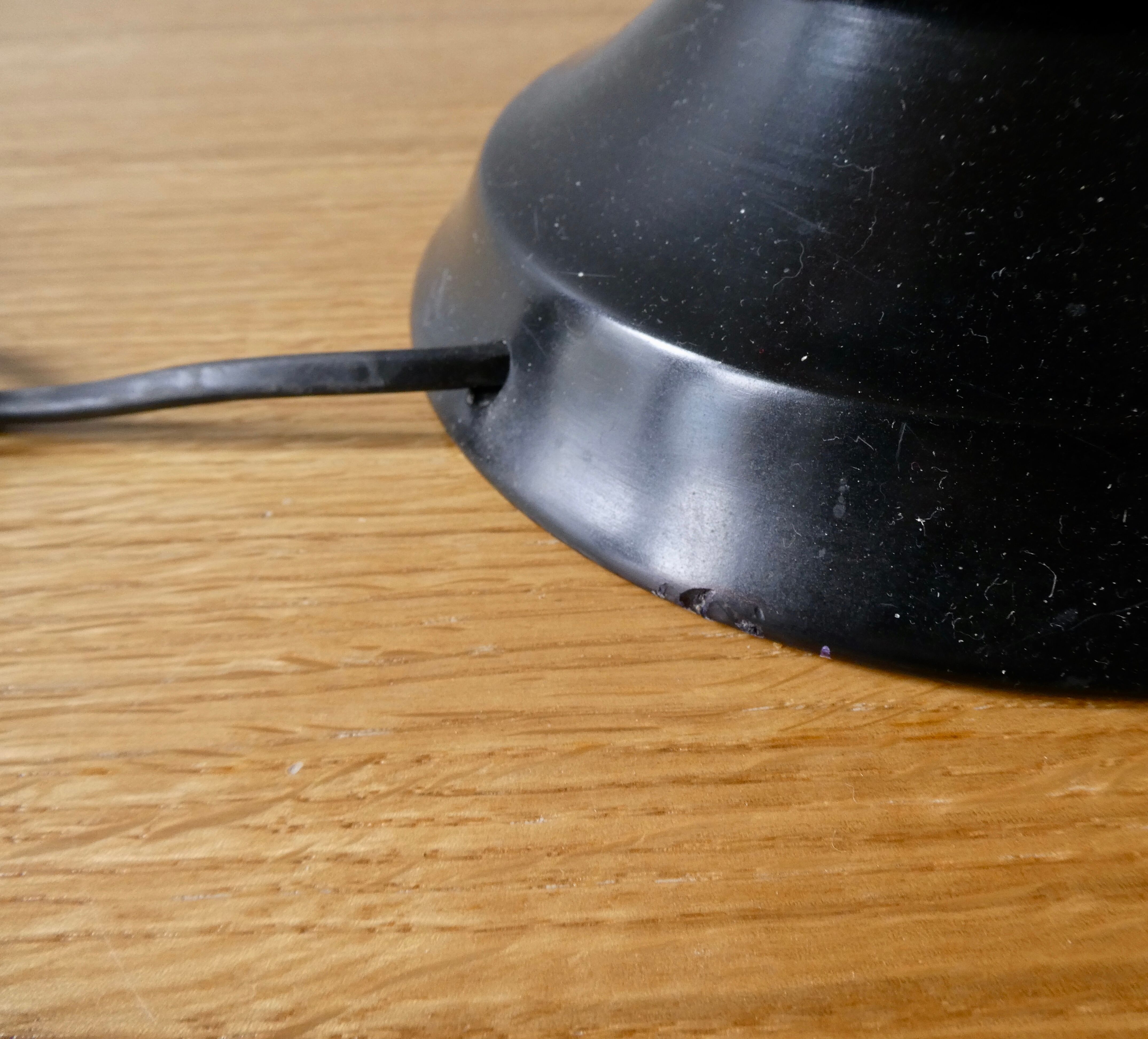 Turned wooden lamp, black laqué, 85 cm