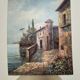 Vintage oil painting "Mediterranean Seaside" – Signed Rossini