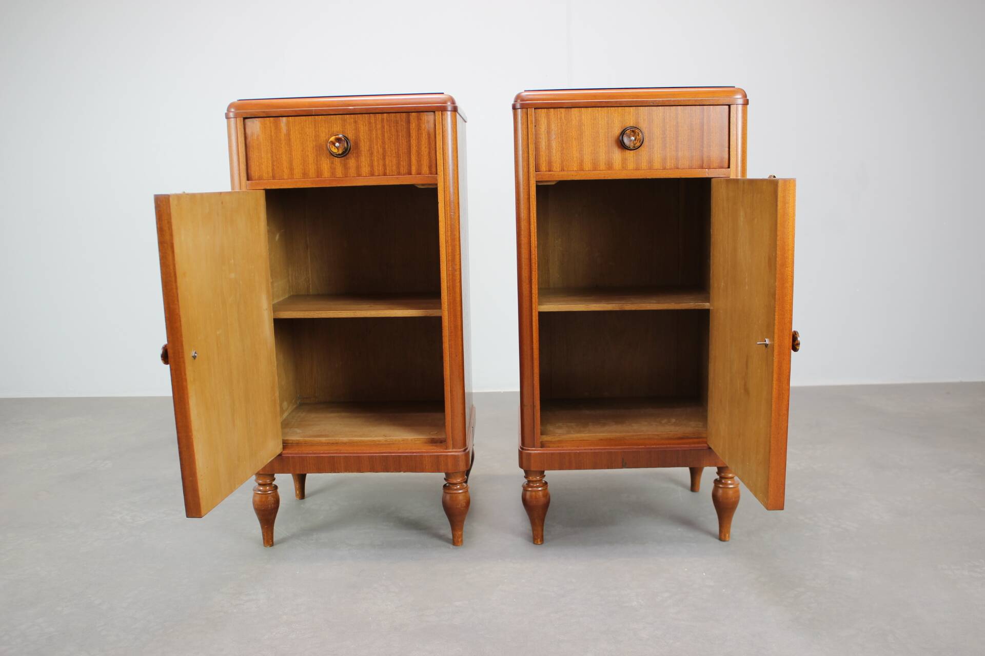 Art Deco Pair of Bedside Tables, 1930s, Czechoslovakia