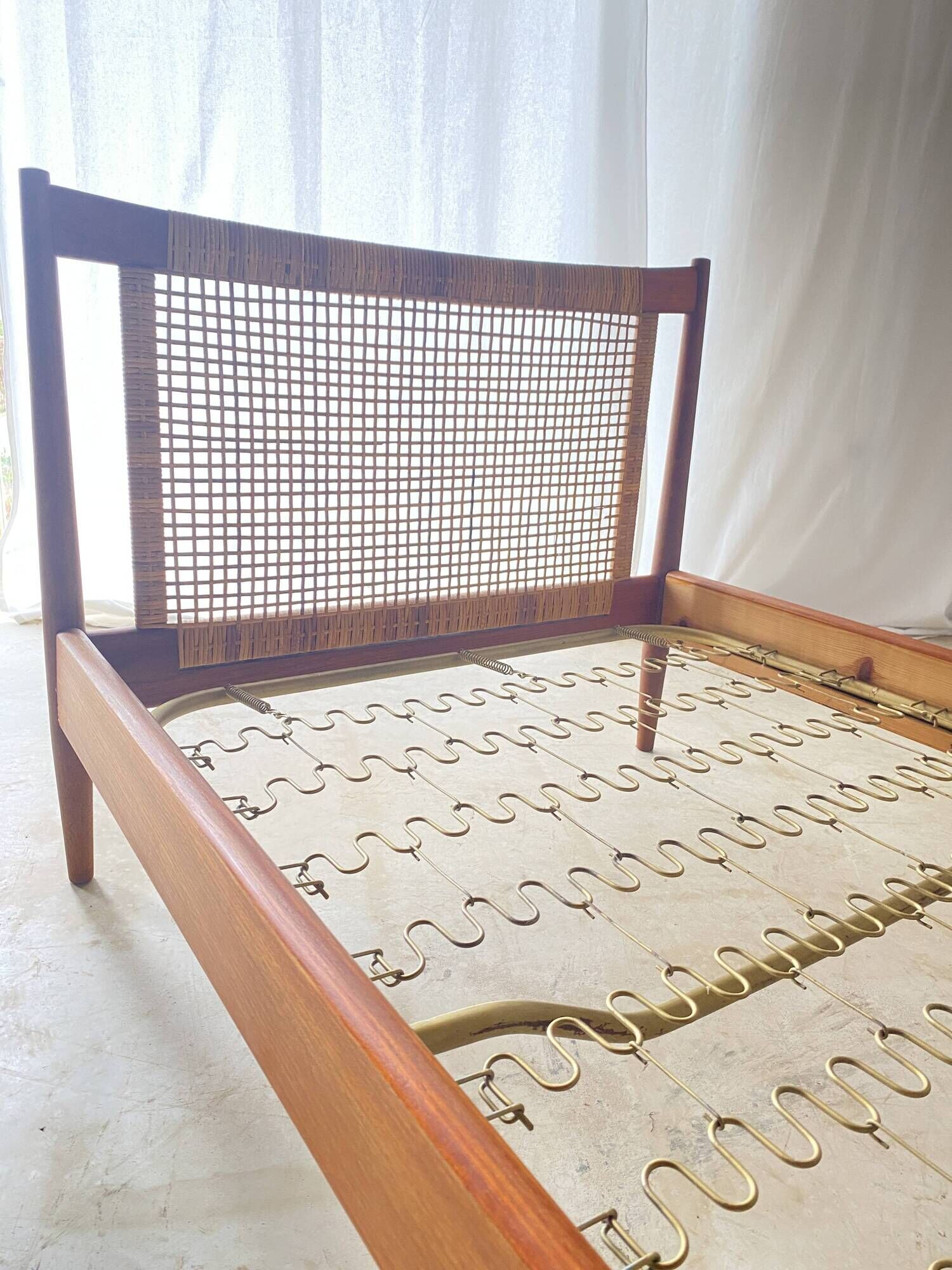 Danish teak bed by Peter Hvidt and Orla Mølgaard for Soborg Møbler.