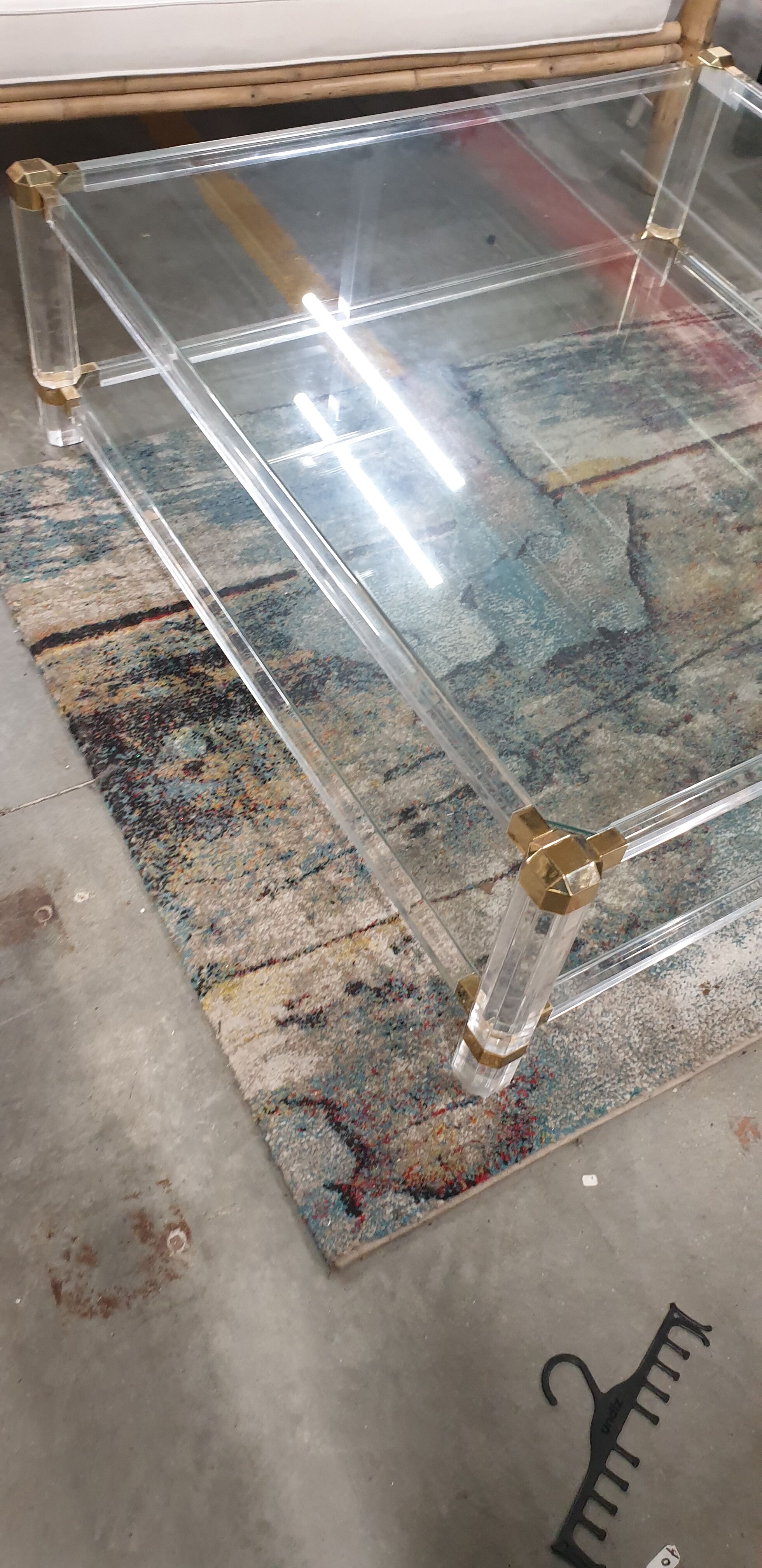 Rectangular glass coffee table, 1970/80